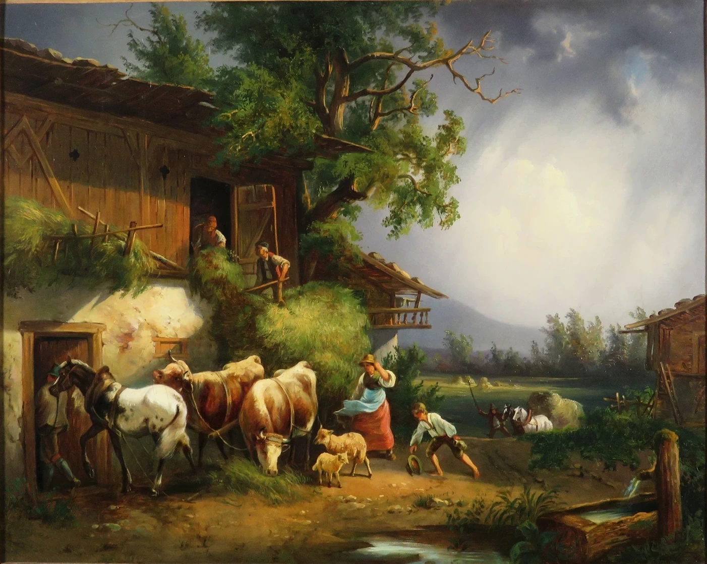 Importazione del fieno quando si avvicina un temporale